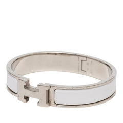 エルメス クリックH PM ブレスレット シルバー ホワイト メタル エナメル レディース HERMES 【中古】