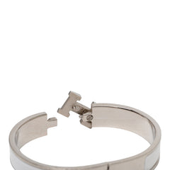 エルメス クリックH PM ブレスレット シルバー ホワイト メタル エナメル レディース HERMES 【中古】