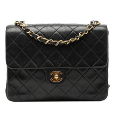 シャネル ミニマトラッセ ココマーク チェーンショルダーバック ブラック ゴールド金具 ラムスキン レディース CHANEL 【中古】