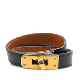 エルメス ケリー ドゥブルトゥール ブレスレット ブラック スイフト レディース HERMES 【中古】