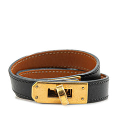 エルメス ケリー ドゥブルトゥール ブレスレット ブラック スイフト レディース HERMES 【中古】
