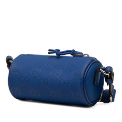 グッチ GGラバーエフェクト 斜め掛け ショルダーバッグ 834248 ブルー ラバー レザー レディース GUCCI 中古