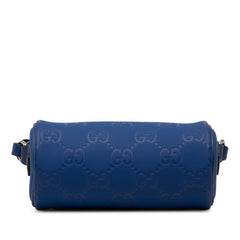グッチ GGラバーエフェクト 斜め掛け ショルダーバッグ 834248 ブルー ラバー レザー レディース GUCCI 中古