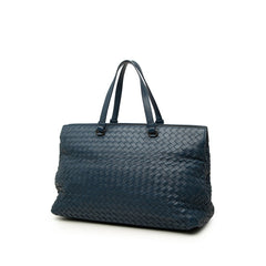 ボッテガヴェネタ イントレチャート トートバッグ ショルダーバッグ 2WAY ネイビー レザー レディース BOTTEGAVENETA 中古
