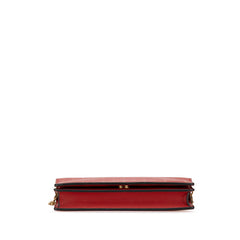 ディオール スター 星 チェーンウォレット ショルダーバッグ レッド ゴールド レザー レディース Dior 【中古】