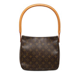 ルイ ヴィトン モノグラム ルーピングMM ワンショルダーバッグ M51146 ブラウン PVC レザー レディース LOUIS VUITTON 【中古】