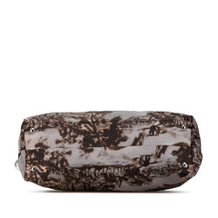 プラダ 三角ロゴプレート 風景柄 ハンドバッグ トートバッグ ショルダーバッグ 2WAY BN2044 ブラウン グレー ブルー ナイロン レザー レディース PRADA 【中古】