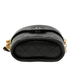 シャネル マトラッセ ココマーク フリンジ チェーン ショルダーバッグ ブラック ラムスキン レディース CHANEL 【中古】