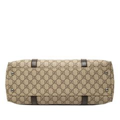 グッチ GGスプリーム トートバッグ ショルダーバッグ 114595 ベージュ ブラウン PVC レザー レディース GUCCI 中古