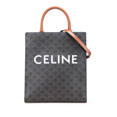 セリーヌ トリオンフ バーティカルカバ トートバッグ ショルダーバッグ 2WAY ブラック PVC レザー レディース CELINE 【中古】