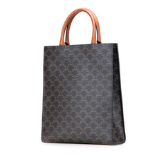 セリーヌ トリオンフ バーティカルカバ トートバッグ ショルダーバッグ 2WAY ブラック PVC レザー レディース CELINE 【中古】