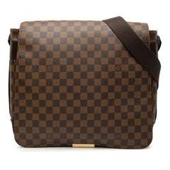 ルイ ヴィトン ダミエ バスティーユ 斜め掛け ショルダーバッグ N45258 ブラウン PVC レザー メンズ LOUIS VUITTON 【中古】