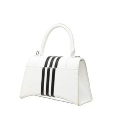 バレンシアガ × adidas アディダス アワーグラス スモール ハンドバッグ ショルダーバッグ 2WAY 593546 ホワイト ブラック レザー レディース BALENCIAGA 中古