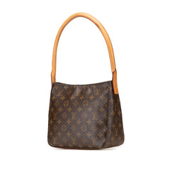 ルイ ヴィトン モノグラム ルーピングMM ショルダーバッグ ハンドバッグ M51146 ブラウン PVC レザー レディース LOUIS VUITTON 【中古】