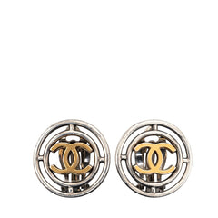 シャネル ココマーク ヴィンテージ ラウンド イヤリング 96P ゴールド シルバー メッキ レディース CHANEL 【中古】