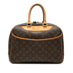 ルイ ヴィトン モノグラム ドーヴィル ハンドバッグ M47270 ブラウン PVC レザー レディース LOUIS VUITTON 【中古】
