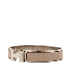 エルメス クリックH PM ブレスレット シルバー グレー メタル エナメル レディース HERMES 【中古】