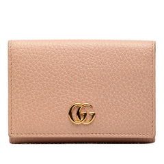 グッチ GGマーモント カードケース 474748 ピンク レザー レディース GUCCI 【中古】