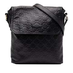 グッチ グッチシマ 斜め掛け ショルダーバッグ 223666 ブラック レザー レディース GUCCI 中古