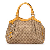 グッチ GGキャンバス スーキー ハンドバッグ 211944 ベージュ イエロー キャンバス レザー レディース GUCCI 【中古】