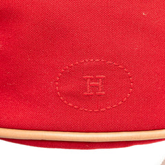 エルメス ポロションミミルPM ショルダーバッグ レッド ブラウン キャンバス レザー レディース HERMES 【中古】