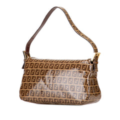 フェンディ ズッキーノ マンマバケット ワンショルダーバッグ ハンドバッグ 26725 ベージュ ブラウン ビニール レザー レディース FENDI 【中古】