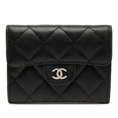 シャネル マトラッセ ココマーク コインケース 小銭入れ ブラック ラムスキン レディース CHANEL 【中古】