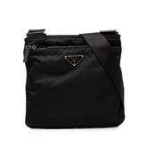 プラダ 三角ロゴプレート ショルダーバッグ BT7372 ブラック ナイロン メンズ PRADA 【中古】
