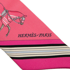 エルメス ツイリー COUVERTURES ET TENUES 馬着 スカーフ ピンク マルチカラー シルク レディース HERMES 【中古】