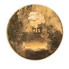 エルメス エマイユ 七宝焼き イヤリング ゴールドグリーン マルチカラー メッキ レディース HERMES 【中古】