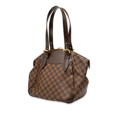 ルイ ヴィトン ダミエ ヴェローナMM ハンドバッグ ショルダーバッグ N41118 ブラウン PVC レザー レディース LOUIS VUITTON 【中古】