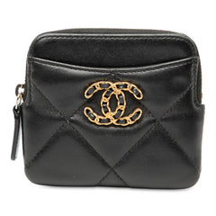 シャネル マトラッセ ココマーク コインケース ブラック ラムスキン レディース CHANEL 【中古】