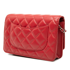 シャネル ココマーク タイムレスクラシック チェーン ショルダーバッグ A33814 レッド ラムスキン レディース CHANEL 【中古】