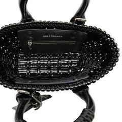 バレンシアガ ビストロXXS ハンドバッグ ショルダーバッグ 2WAY 678028 ブラック エナメル レディース BALENCIAGA 【中古】