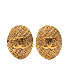 シャネル ココマーク 編み込み イヤリング ゴールド メッキ レディース CHANEL 【中古】