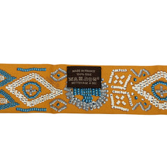 エルメス ツイリー KELLY EN PERLES ケリーアンペルル スカーフ ブラウン系 黄土色 シルク レディース HERMES 中古