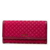 プラダ キルティング 長財布 ワインレッド系 ナイロン レザー レディース PRADA 中古