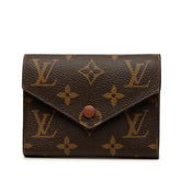 ルイ ヴィトン モノグラム ポルトフォイユ ヴィクトリーヌ 三つ折り財布 M62472 ブラウン PVC レザー レディース LOUIS VUITTON 中古