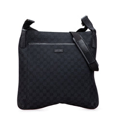 グッチ GGキャンパス ショルダーバッグ 122791 ブラック キャンバス レザー レディース GUCCI 【中古】