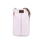 フェンディ ピーカフォン ショルダーバッグ フォンケース パープル ブラウン レザー レディース FENDI 【中古】