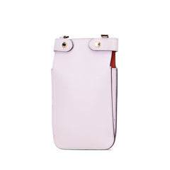 フェンディ ピーカフォン ショルダーバッグ フォンケース パープル ブラウン レザー レディース FENDI 【中古】