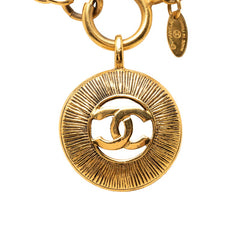 シャネル ココマーク チェーン ラウンド ペンダント ネックレス ゴールド メッキ レディース CHANEL 【中古】
