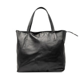 セリーヌ ホリゾンタルカバ トートバッグ ブラック ネイビー レザー レディース CELINE 【中古】