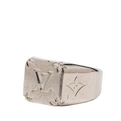 ルイ ヴィトン モノグラム シグネットリング リング 指輪 #L M62488 シルバー メタル メンズ LOUIS VUITTON 【中古】