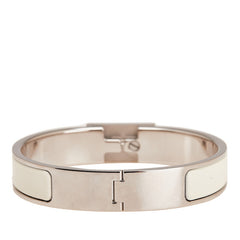 エルメス クリック アノー バングル シルバー ホワイト メタル レディース HERMES 【中古】