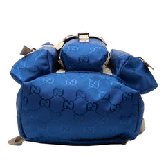 グッチ GGナイロン オフ ザ グリッド リュック バックパック 626160 ブルー ベージュ ナイロン レザー レディース GUCCI 【中古】