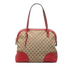 グッチ GGキャンバス ハンドバッグ トートバッグ 449243 ベージュ レッド キャンバス レザー レディース GUCCI 【中古】