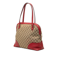 グッチ GGキャンバス ハンドバッグ トートバッグ 449243 ベージュ レッド キャンバス レザー レディース GUCCI 【中古】