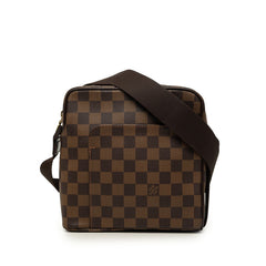 ルイ ヴィトン ダミエ オラフPM 斜め掛け ショルダーバッグ N41442 ブラウン PVC レザー レディース LOUIS VUITTON 中古