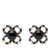 シャネル フラワー モチーフ イヤリング シルバー ブラック メタル ラインストーン レディース CHANEL 【中古】